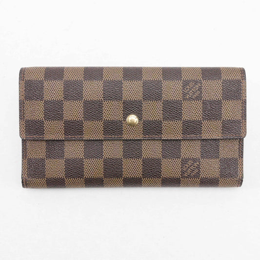 Authentic Louis Vuitton Brown Damier Trifold Wallet