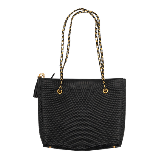 Bally Vintage Quilted Leather Shoulder Bag in Black