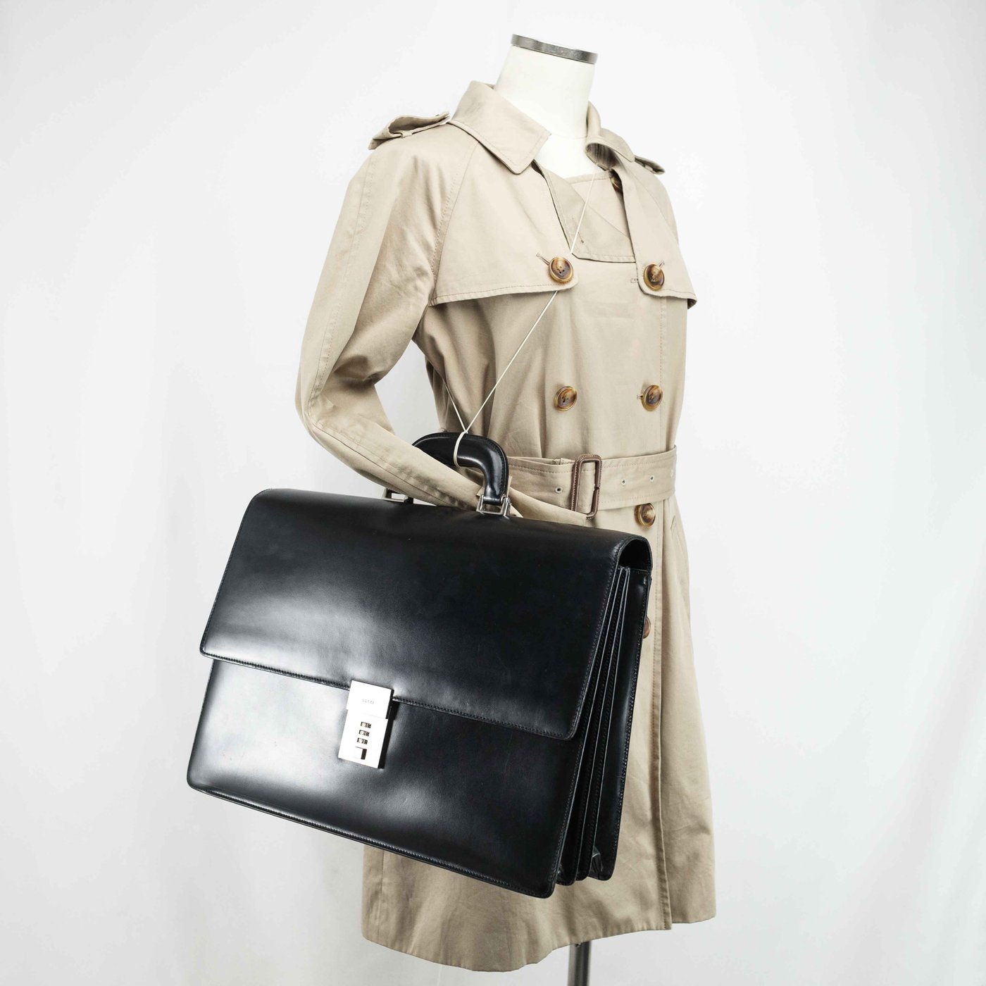 GUCCI Black Leather Business bag