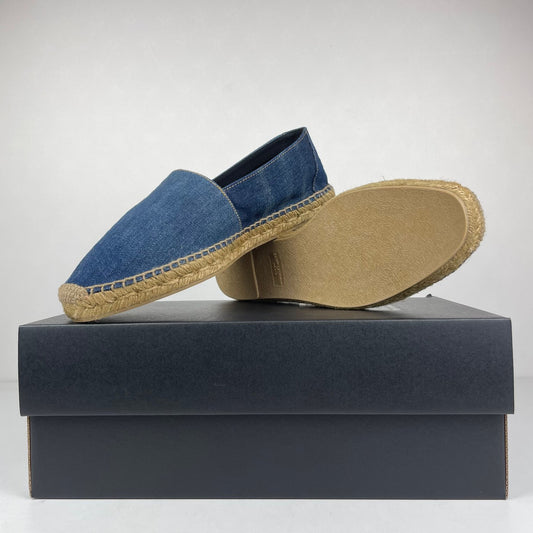 Yves Saint Laurent logo-embroidered denim espadrilles