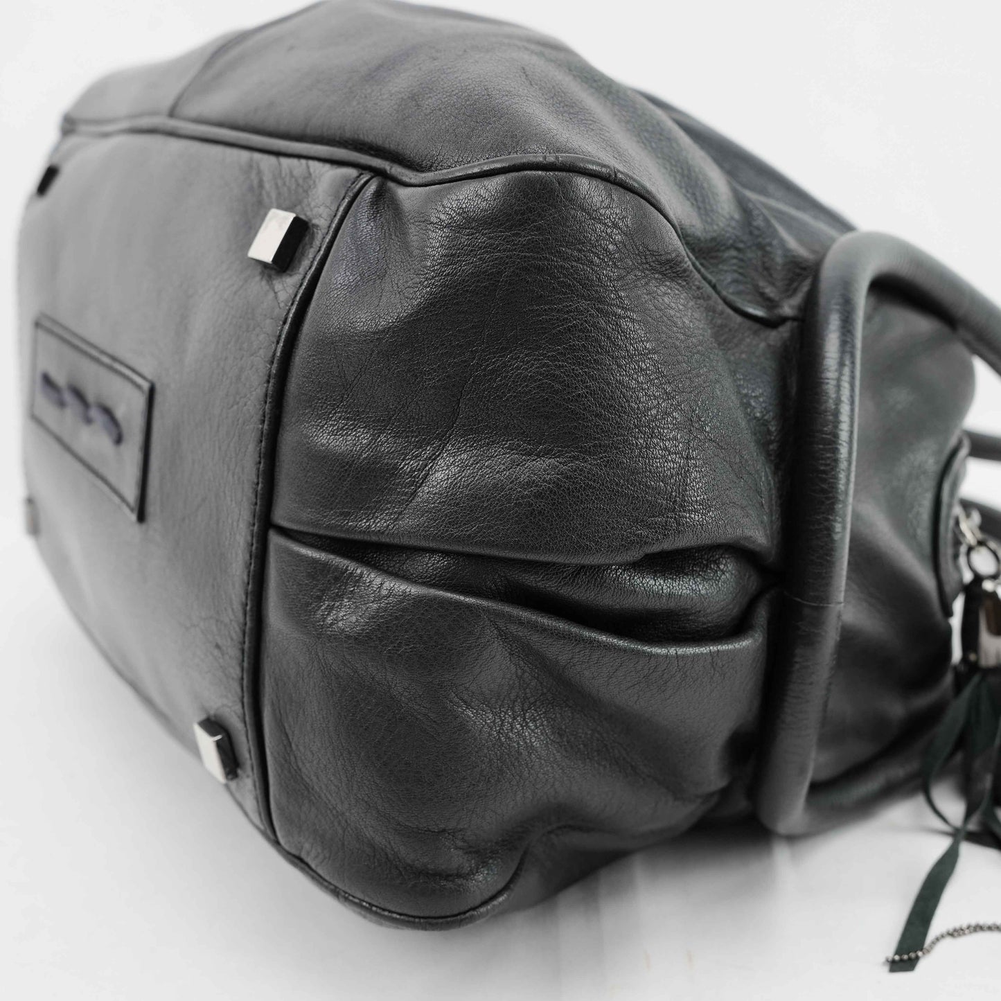 Zanellato Black Leather Satchel Bag with Tassel Detail – Made in Italy (circa 2010s)