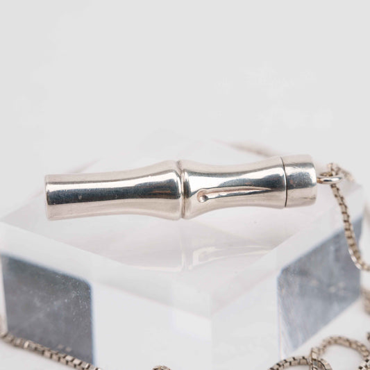 Authentic Gucci – Silver Bamboo Pendant Necklace