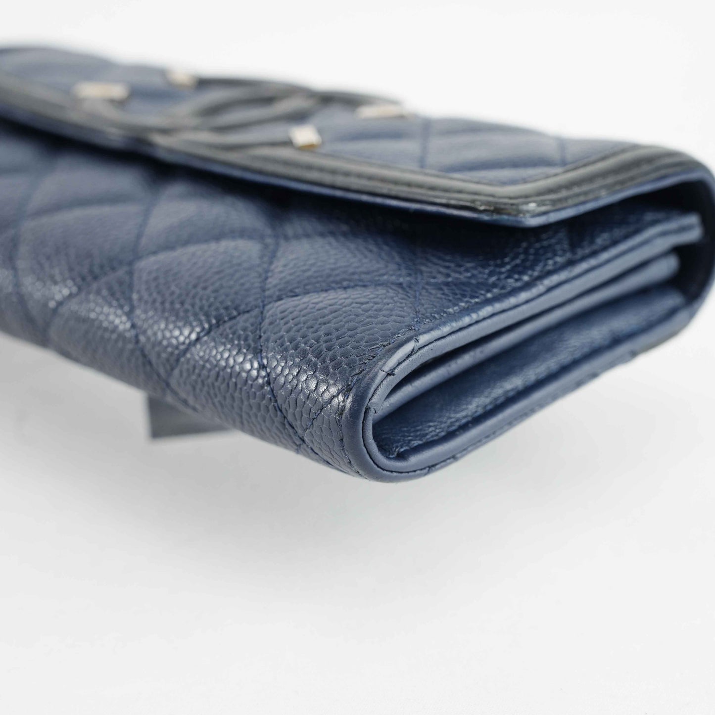 Chanel Timeless CC Long Wallet in Navy Blue Caviar Leather