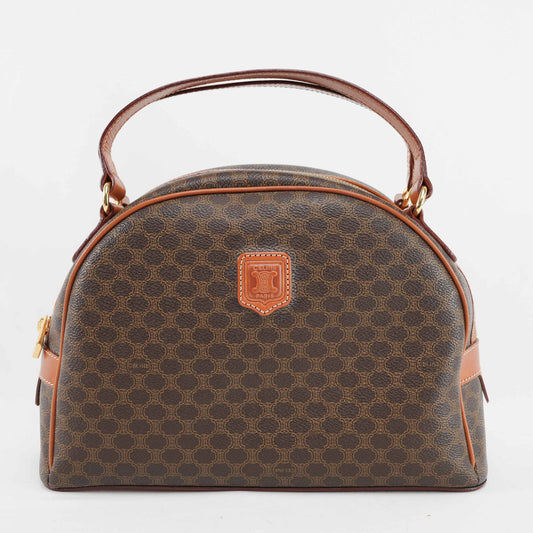 Authentic Céline Macadam Coated Canvas Boston Bag