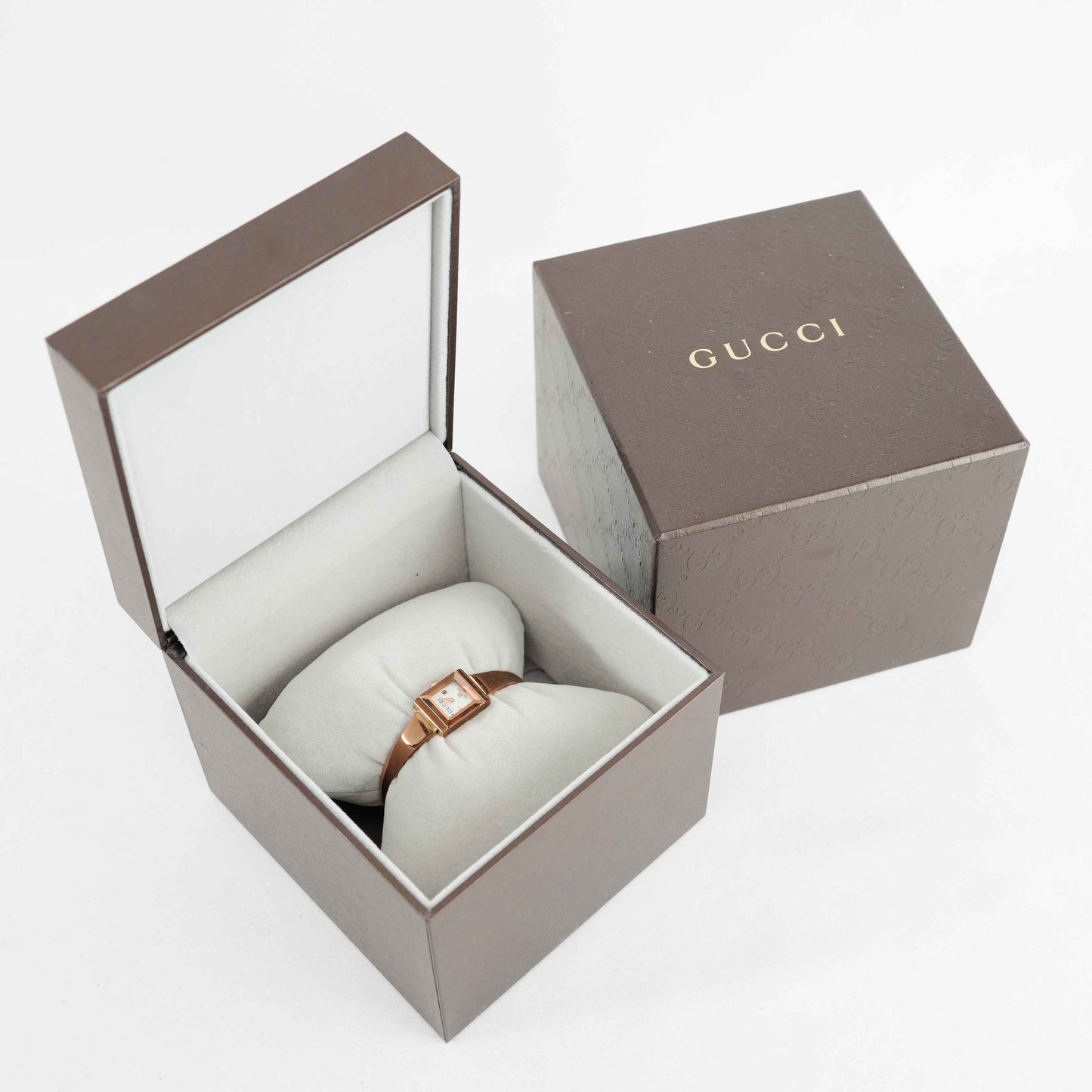 Gucci Women's Rose Gold-Tone Stainless Steel Bangle Watch