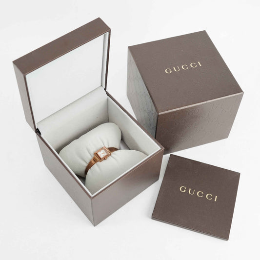 Gucci Women's Rose Gold-Tone Stainless Steel Bangle Watch