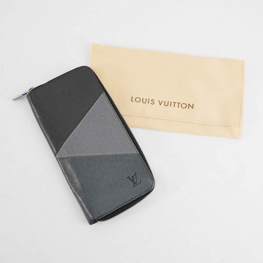 Authentic Louis Vuitton - Zippy Long Wallet in Graphite Grey Taiga Leather