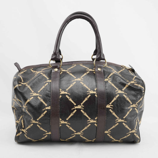 Authentic Longchamp Vintage Monogram Leather Boston Bag