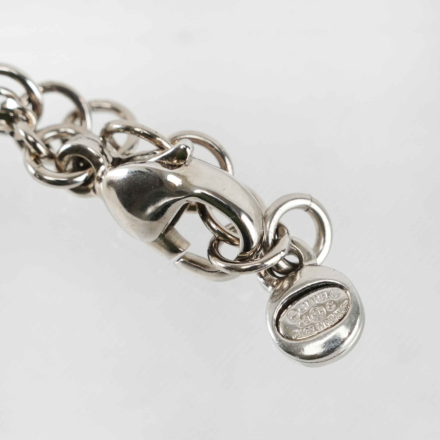 Chanel Crystal Camellia Pendant Necklace – Silver-Tone