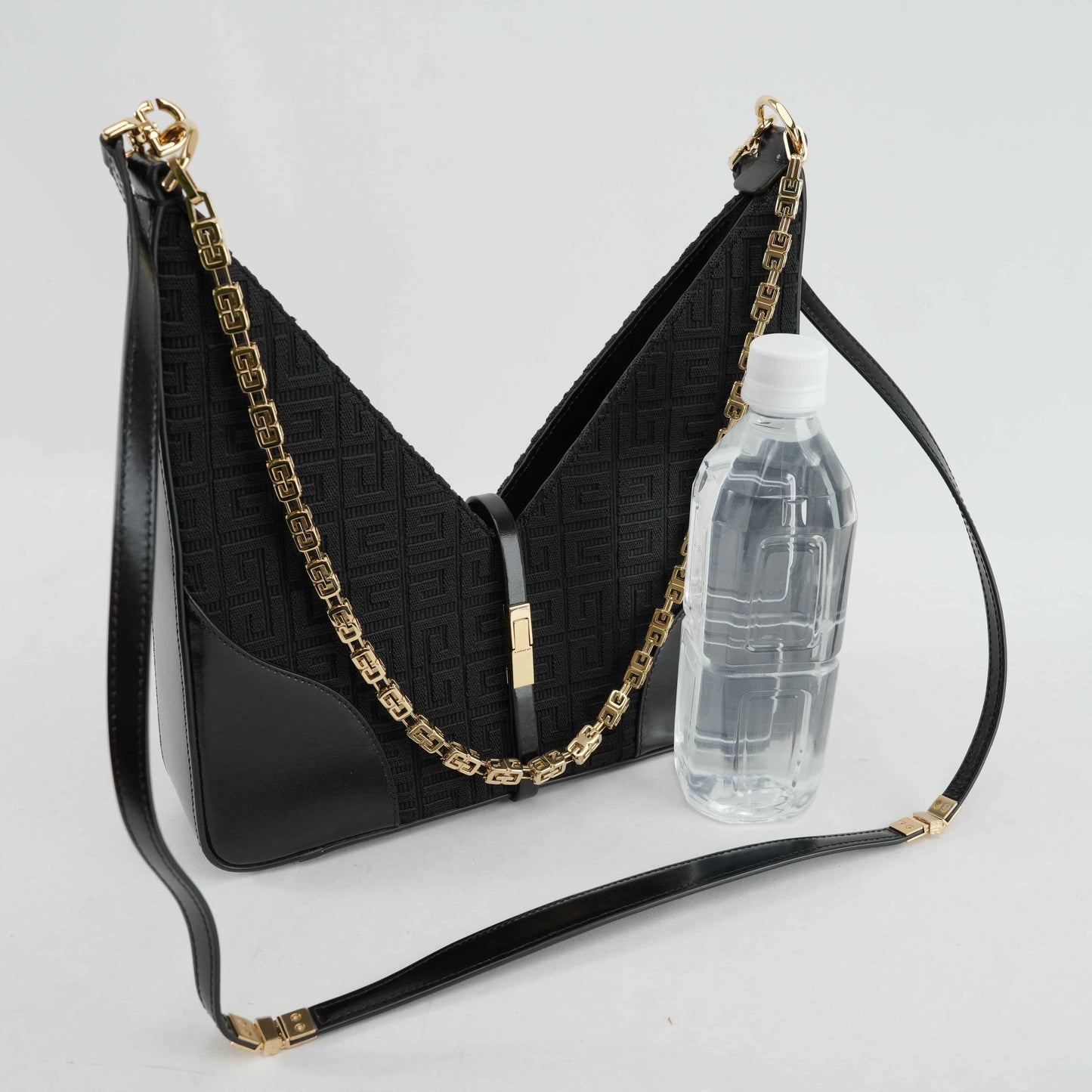 Givenchy Cut Out 4G Monogram Crossbody Bag in Black Canvas and Leather