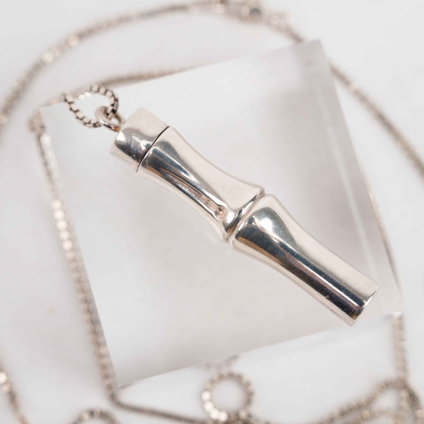 Authentic Gucci – Silver Bamboo Pendant Necklace