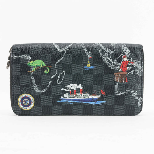 Louis Vuitton Brazza Wallet in Damier Graphite World Tour Print
