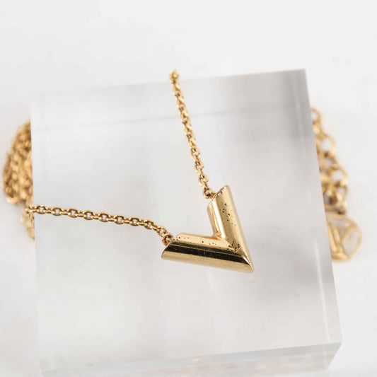 Louis Vuitton Essential V Gold-Tone Necklace