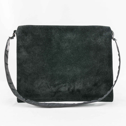 Gucci Black Suede and Leather Messenger Bag