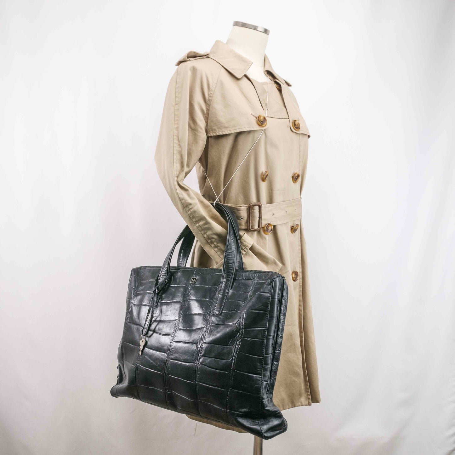 Authentic Aigner embossed Leather business bag