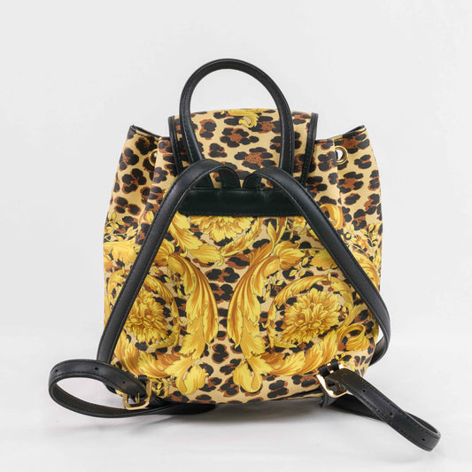Authentic Gianni Versace Baroque Leopard Sunburst Backpack