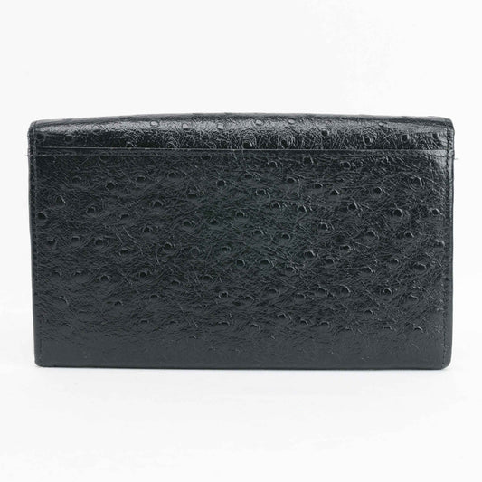 Authentic Vintage Versace Ostrich Leather Medusa Long Wallet