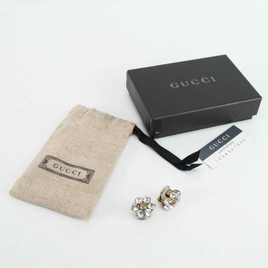Gucci GG Crystal Flower Clip-On Earrings