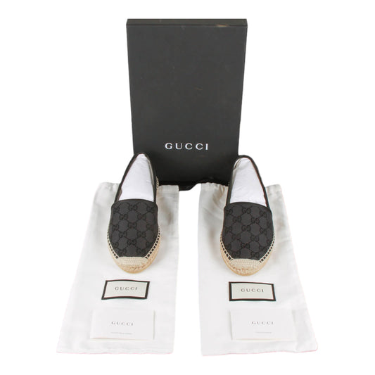 Authentic Gucci GG Logo Espadrilles Slip on Shoes size 37.5