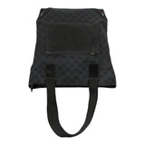 Authentic Gucci black monogram canvas and leather tote bag