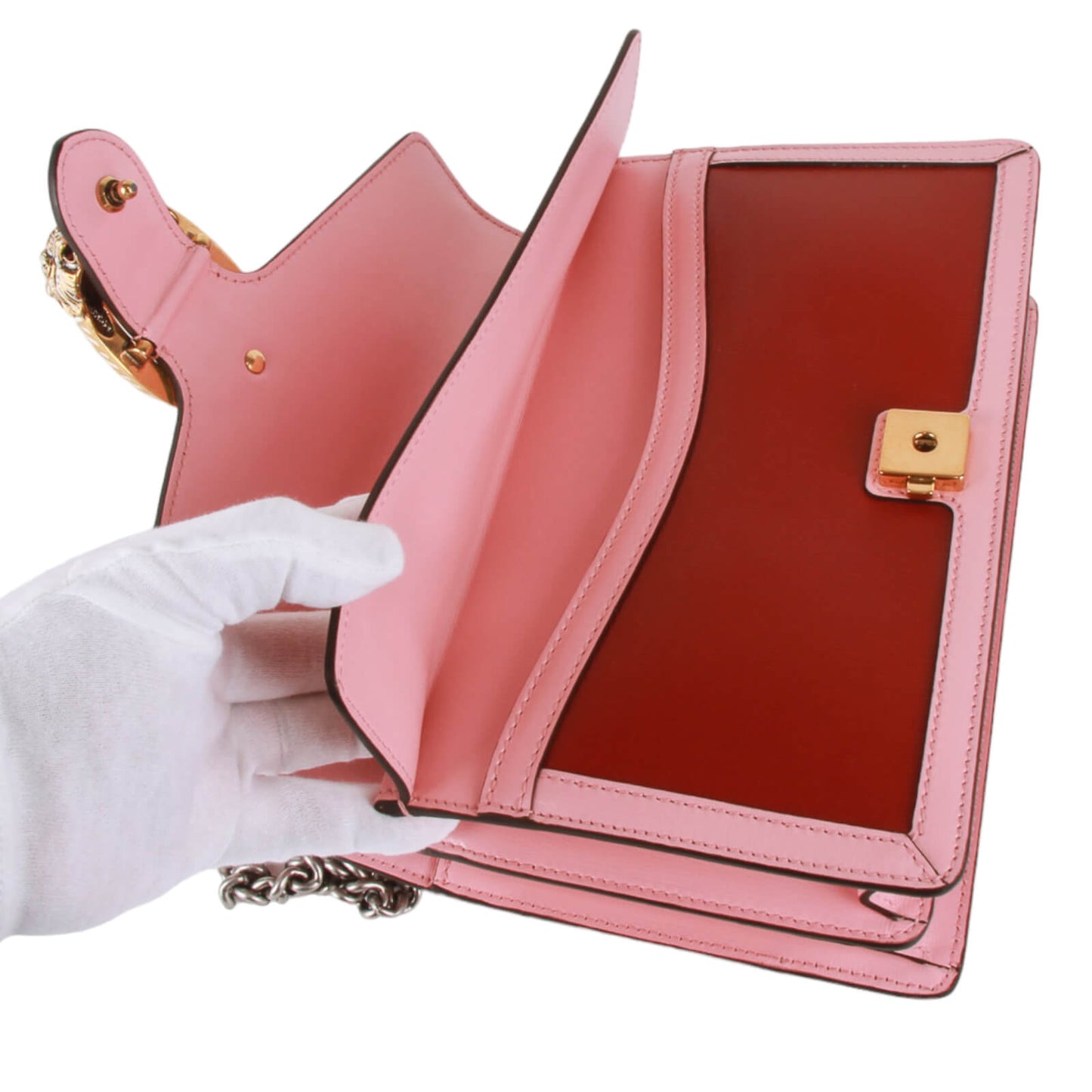 Authentic Gucci Azalea Calfskin Dionysus Cherry Red, Rose off white Shoulder Bag