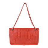 Authentic Chanel red leather Matelassé chain shoulder bag