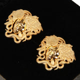 NEW Versace Medusa Snake wing Earrings
