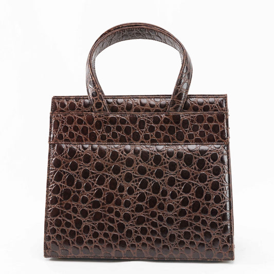 Authentic Salvatore Ferragamo Brown Leather Ribbon Bag