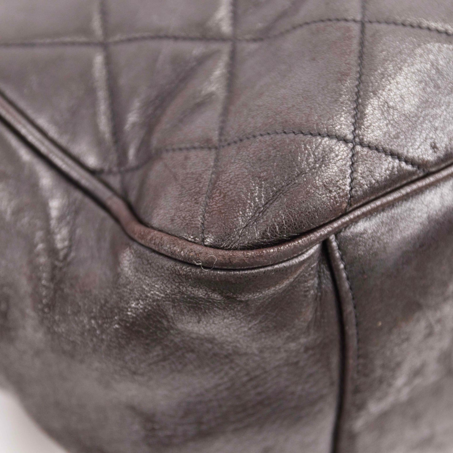 Authentic CHANEL  Lambskin Quilted Tassel Drawstring Backpack Black