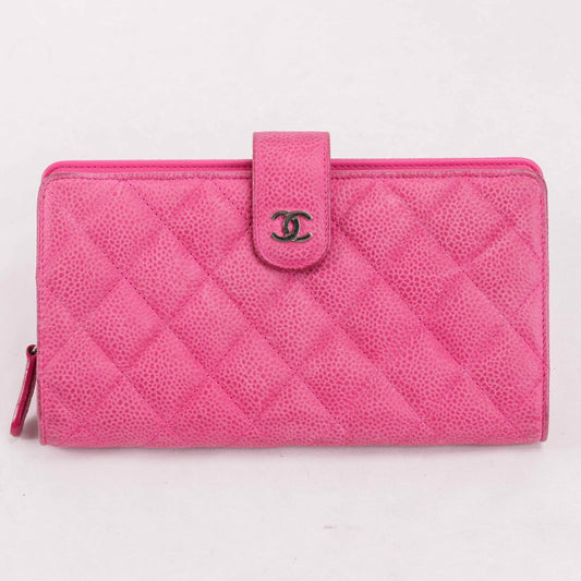 Authentic Chanel Matelasse Pink Caviar Wallet