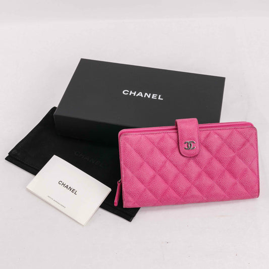 Authentic Chanel Matelasse Pink Caviar Wallet