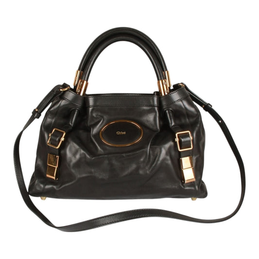 Authentic Chloe Black leather two way bag purse