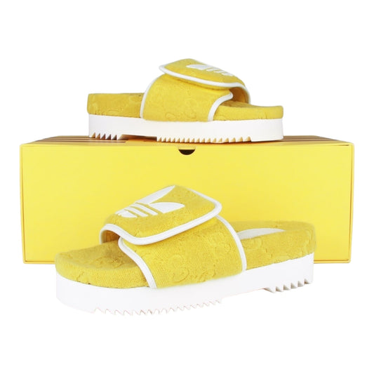 Gucci x Adidas GG Platform sponge sandals yellow woman's Size 8