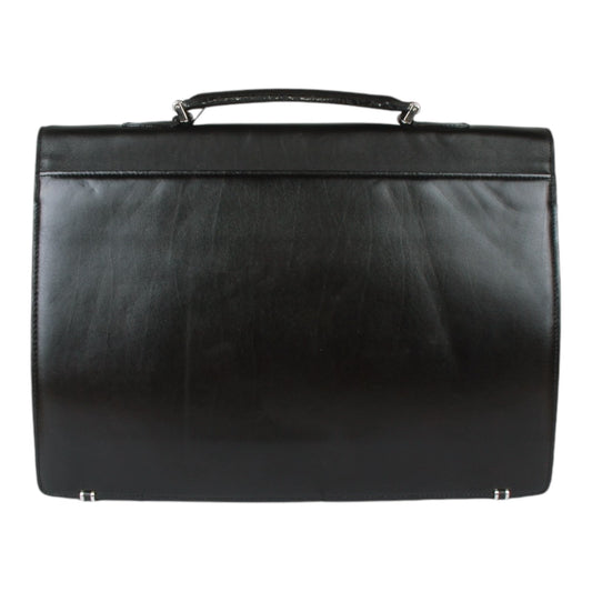 Gianni Versace black leather handbag soft briefcase