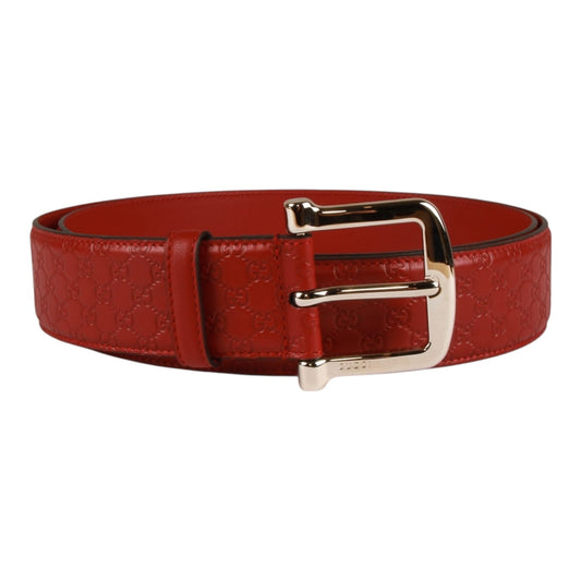 Authentic Gucci Micro Guccissima Belt red leather