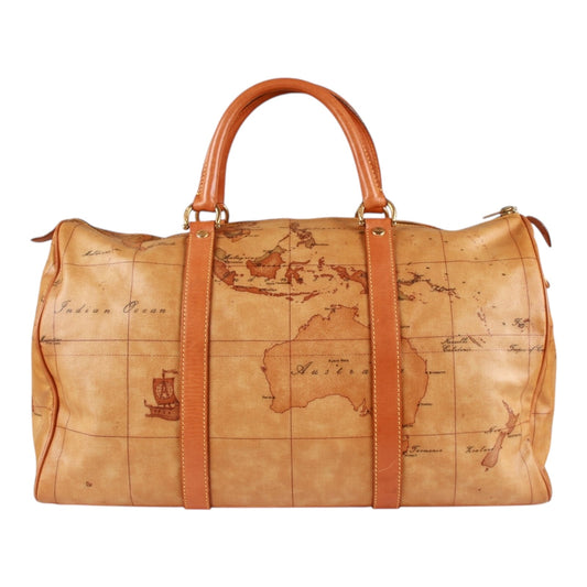 Alviero Martini Classe world map brown Boston bag