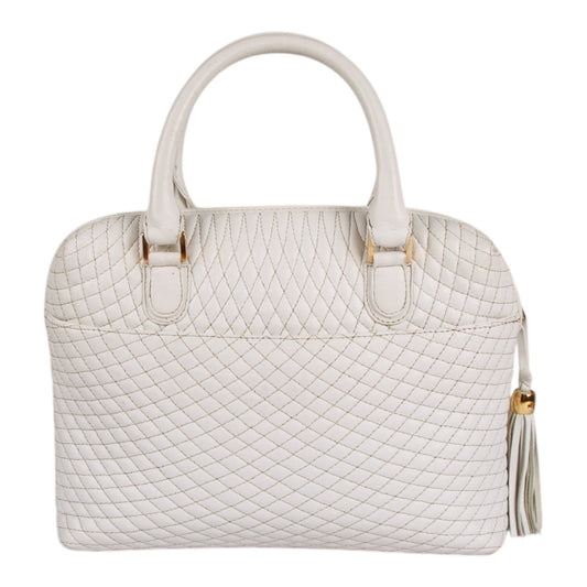 Bally white quilted leather handbag