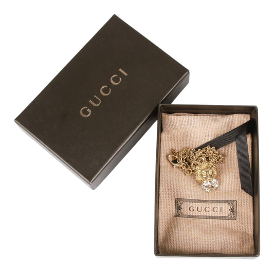 Gucci Lion Head Motif Gemstone necklace