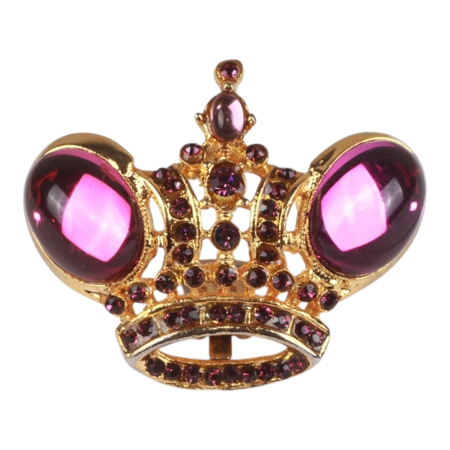 Authentic Gianni Versace crwon face clip on Gold-tone earrings