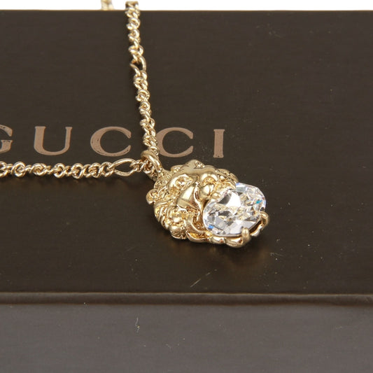 Authentic Gucci Lion Head Motif Gemstone necklace