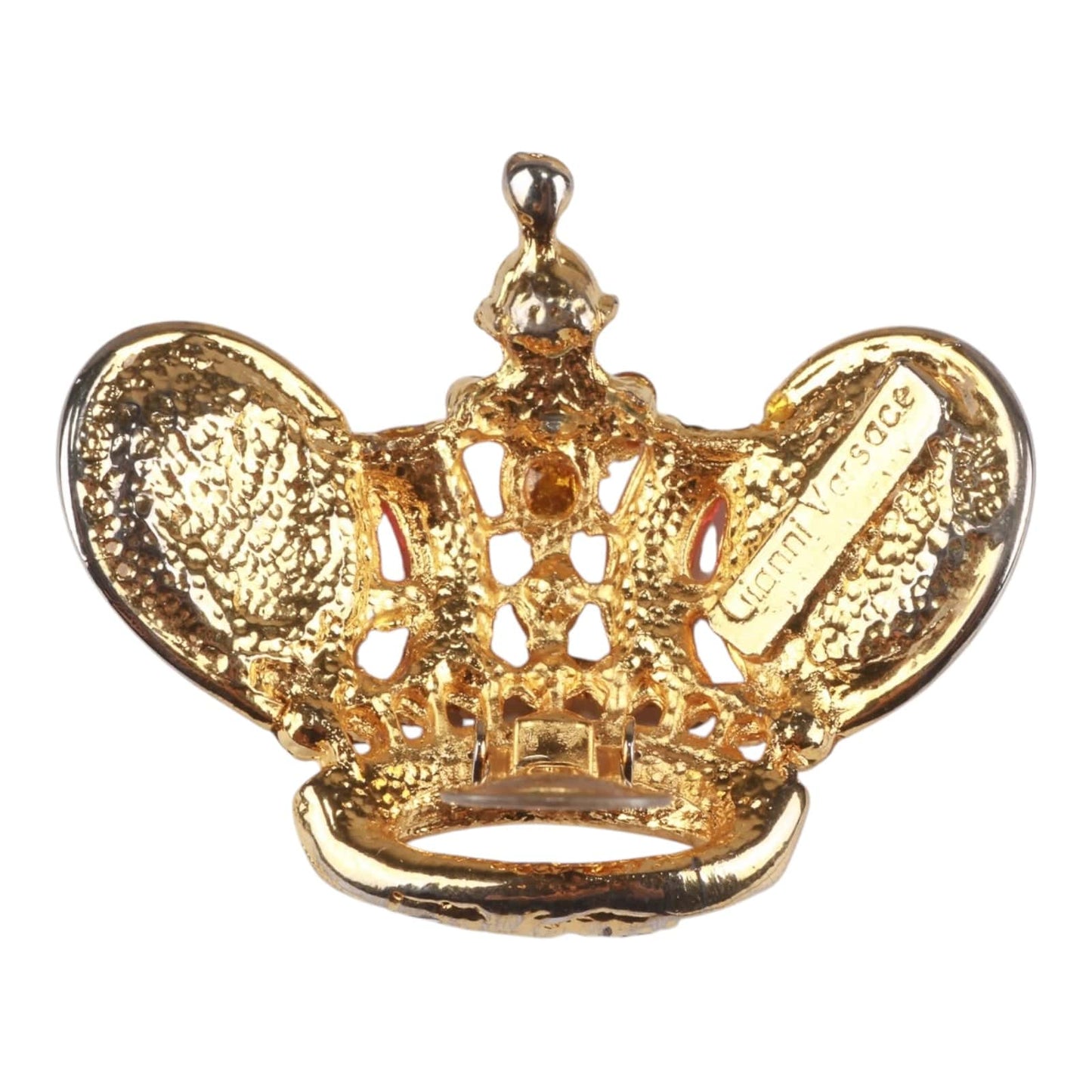 Authentic Gianni Versace crwon face clip on Gold-tone earrings