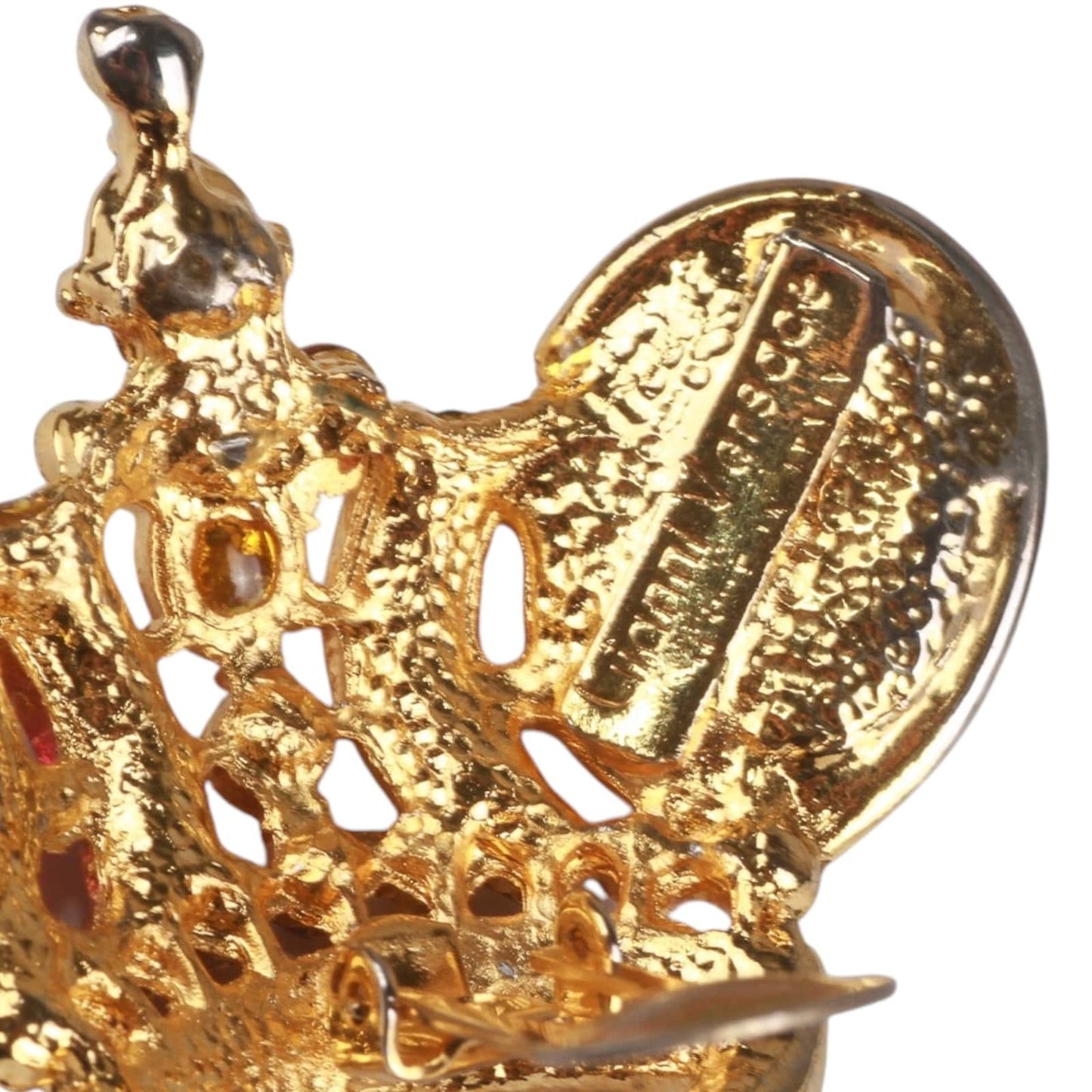 Authentic Gianni Versace crwon face clip on Gold-tone earrings