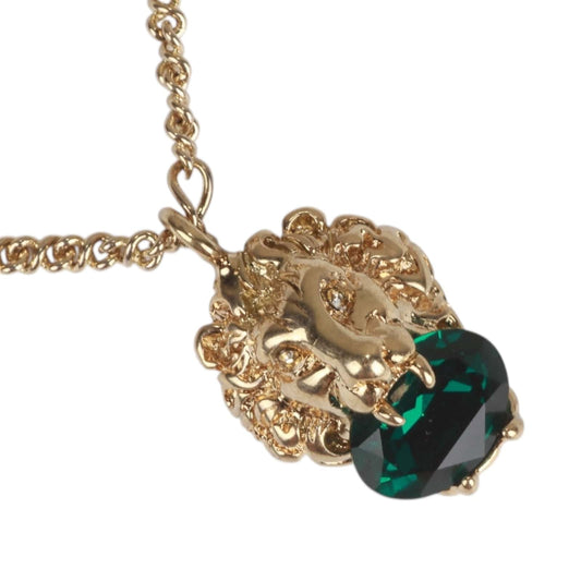 Authentic Gucci Lion Head Motif Gemstone necklace
