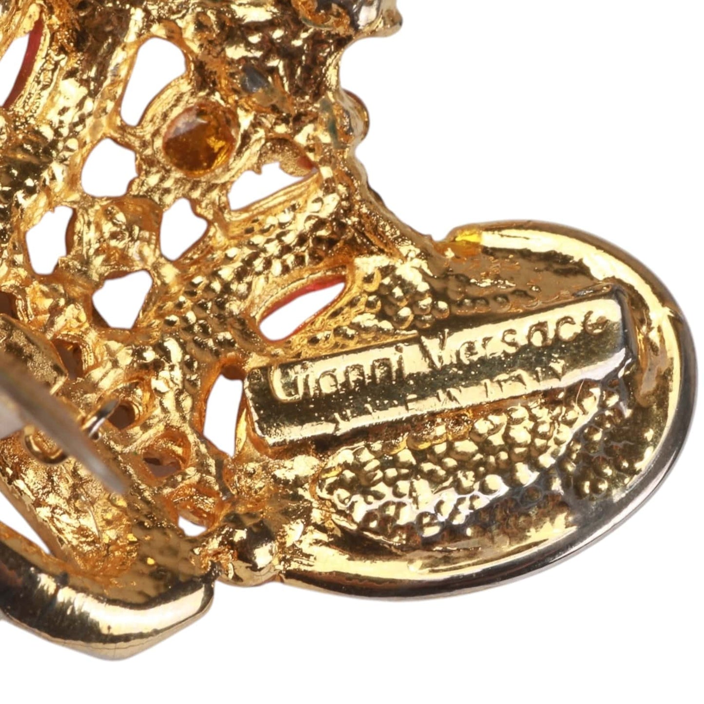 Authentic Gianni Versace crwon face clip on Gold-tone earrings