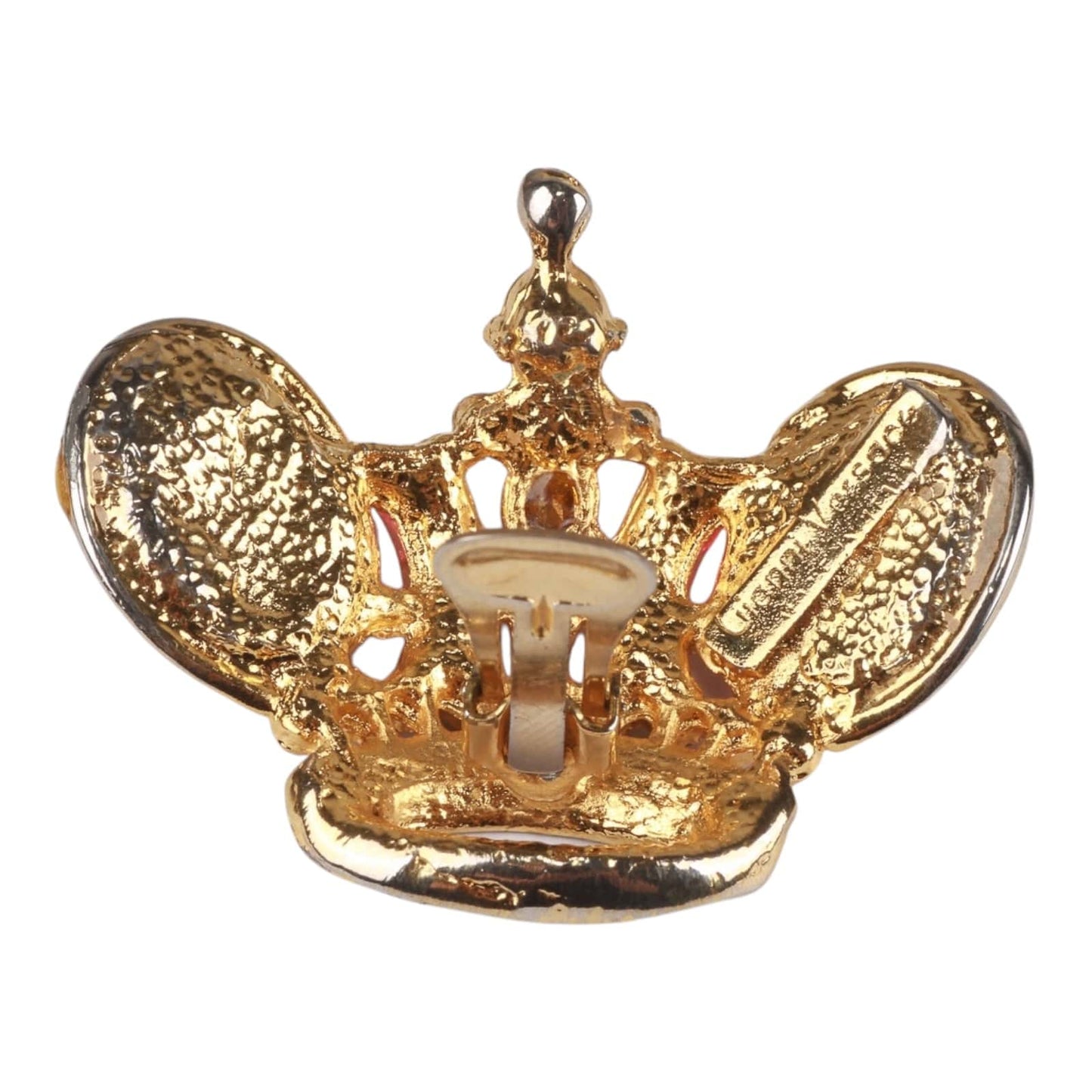 Authentic Gianni Versace crwon face clip on Gold-tone earrings