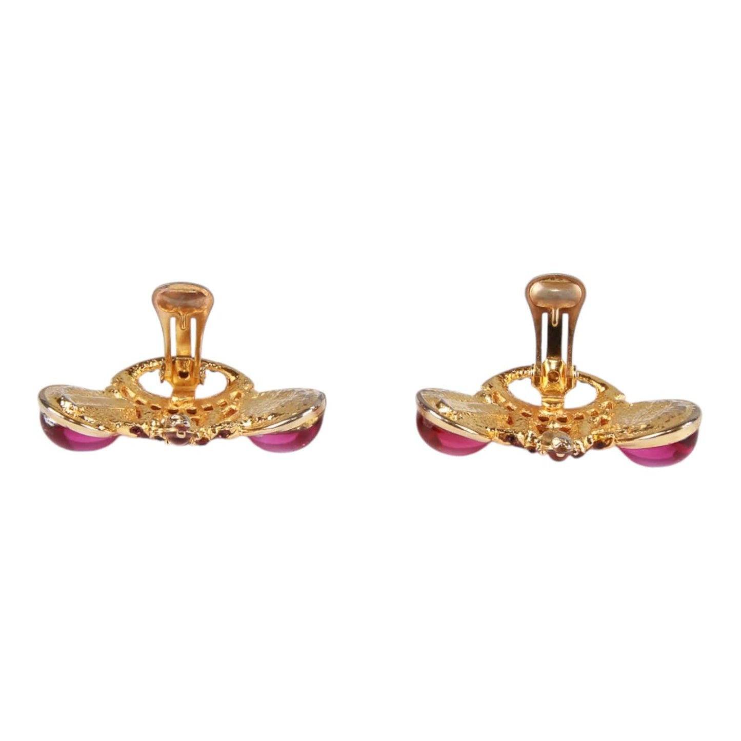 Authentic Gianni Versace crwon face clip on Gold-tone earrings