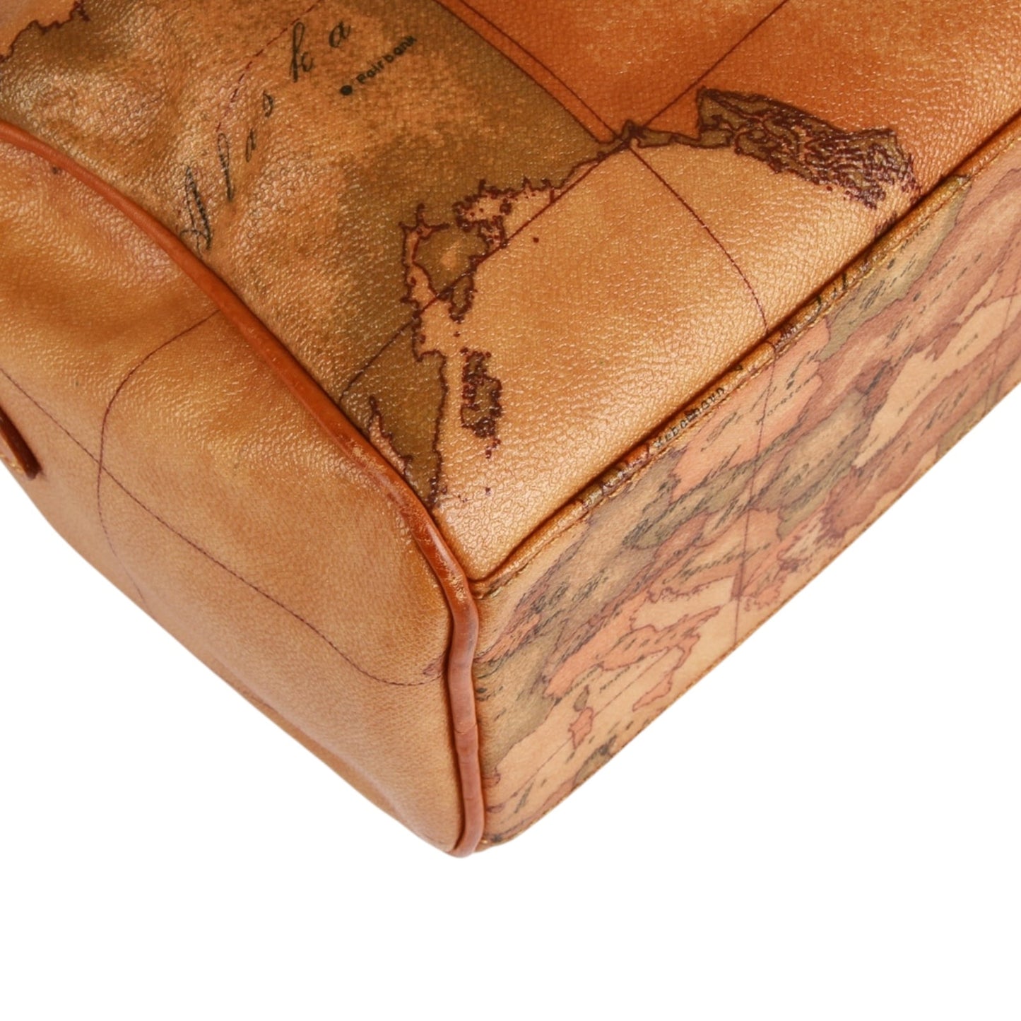 Alviero Martini Classe world map brown Boston bag