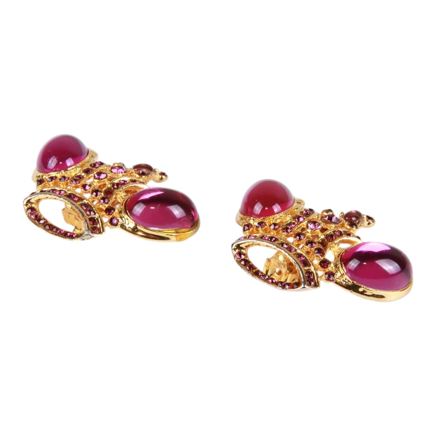 Authentic Gianni Versace crwon face clip on Gold-tone earrings