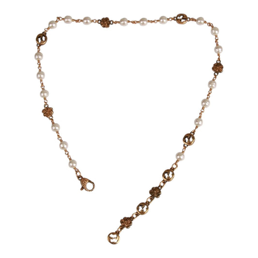 Authentic Gucci interlocking GG faux pearl necklace