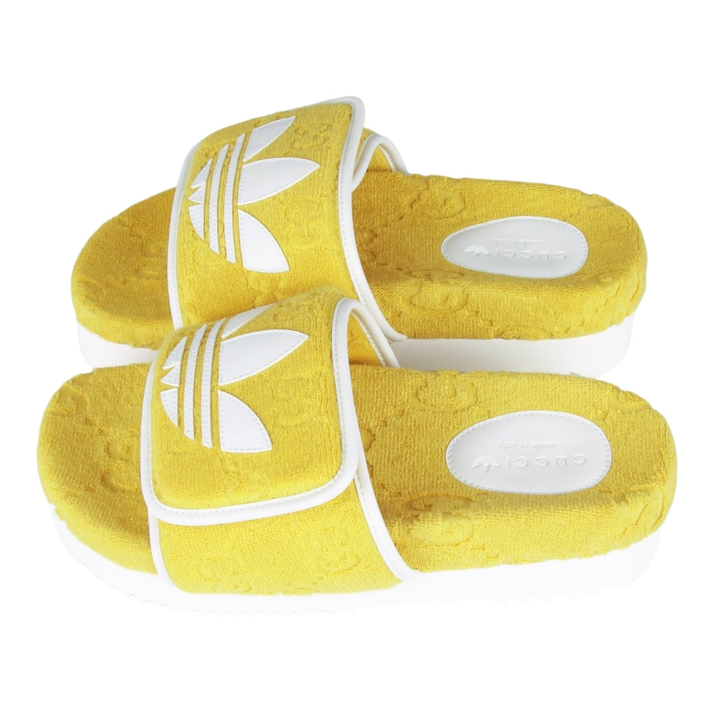 Gucci x Adidas GG Platform sponge sandals yellow woman's Size 8